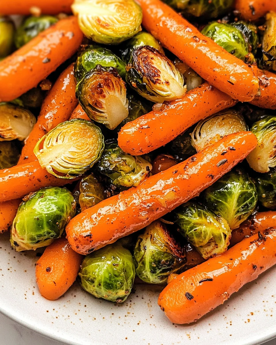 Crispy Maple Glazed Carrots and Brussel Sprouts - Irresistibly Delicious!