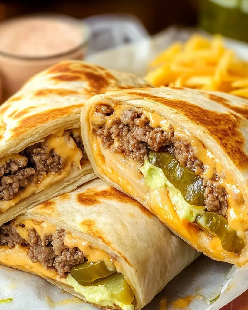 Easy Air Fryer Cheeseburger Wraps