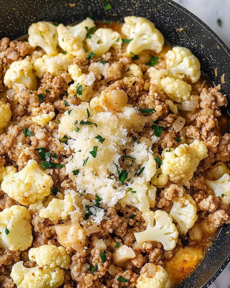 Garlic Butter Ground Turkey with Cauliflower Skillet