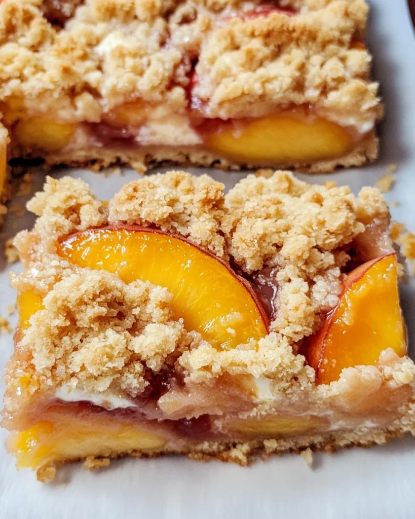 Peaches and Cream Crumble Bars
