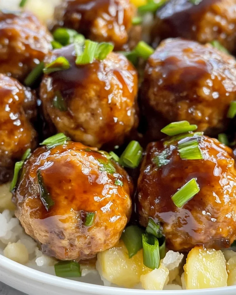 Pineapple Teriyaki Chicken Meatballs