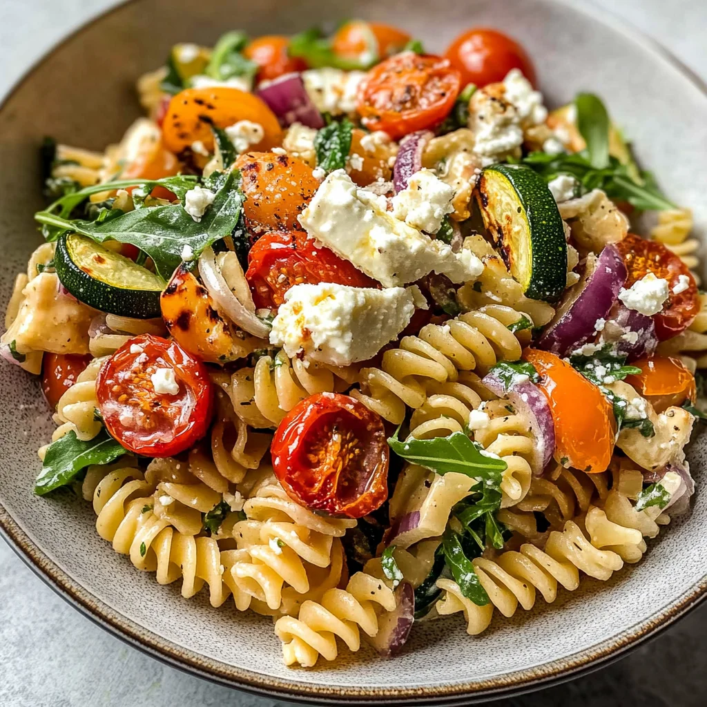 Roasted Veggie Pasta with Feta