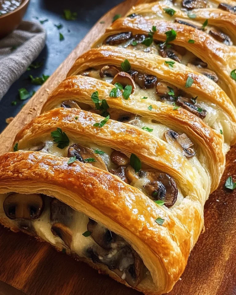 Savory Mushroom & Gruyère Puff Pastry Braid