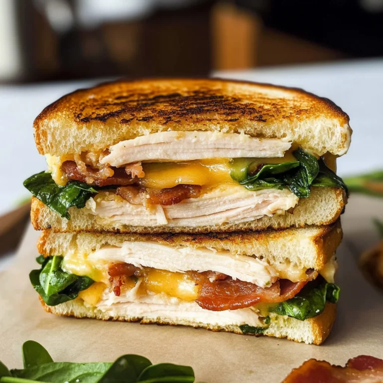 Turkey Melt with Cheddar, Spinach, and Bacon
