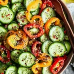 Viral TikTok Cucumber & Bell Pepper Salad